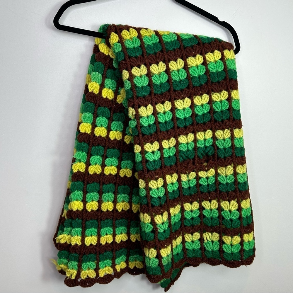 st. Patrick’s day colors hand crocheted brown‎ blanket